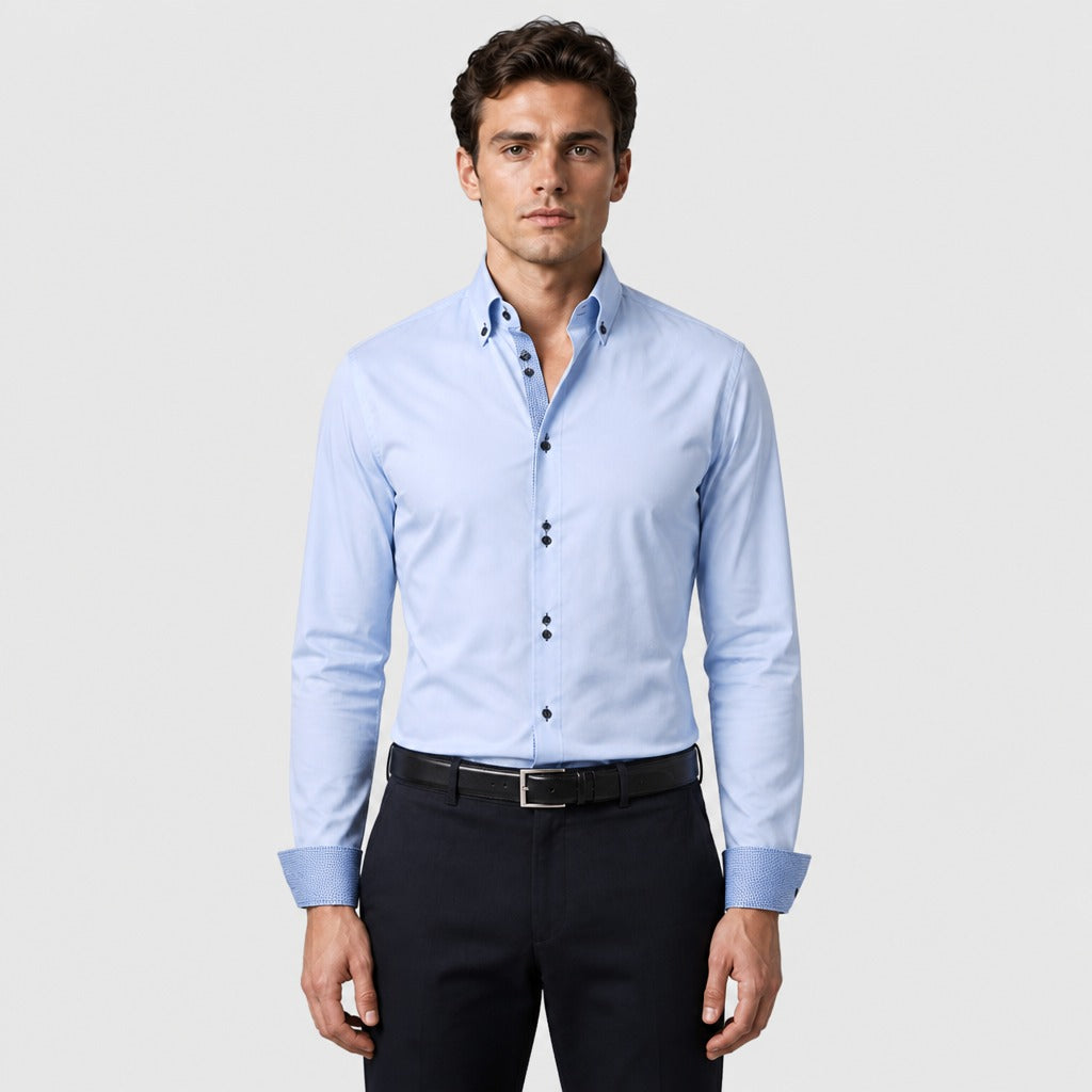 Men’s Regular Fit Business Shirt Light Blue front