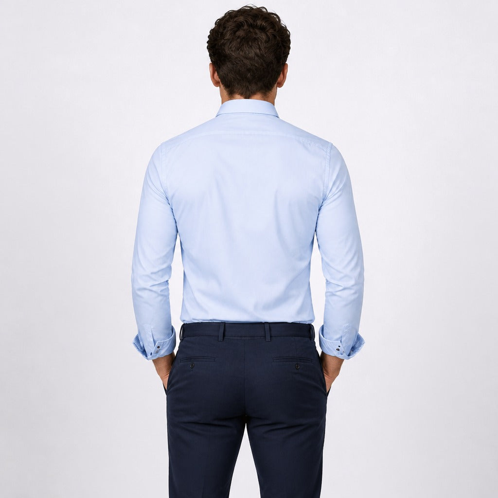 Men’s Regular Fit Business Shirt Light Blue back