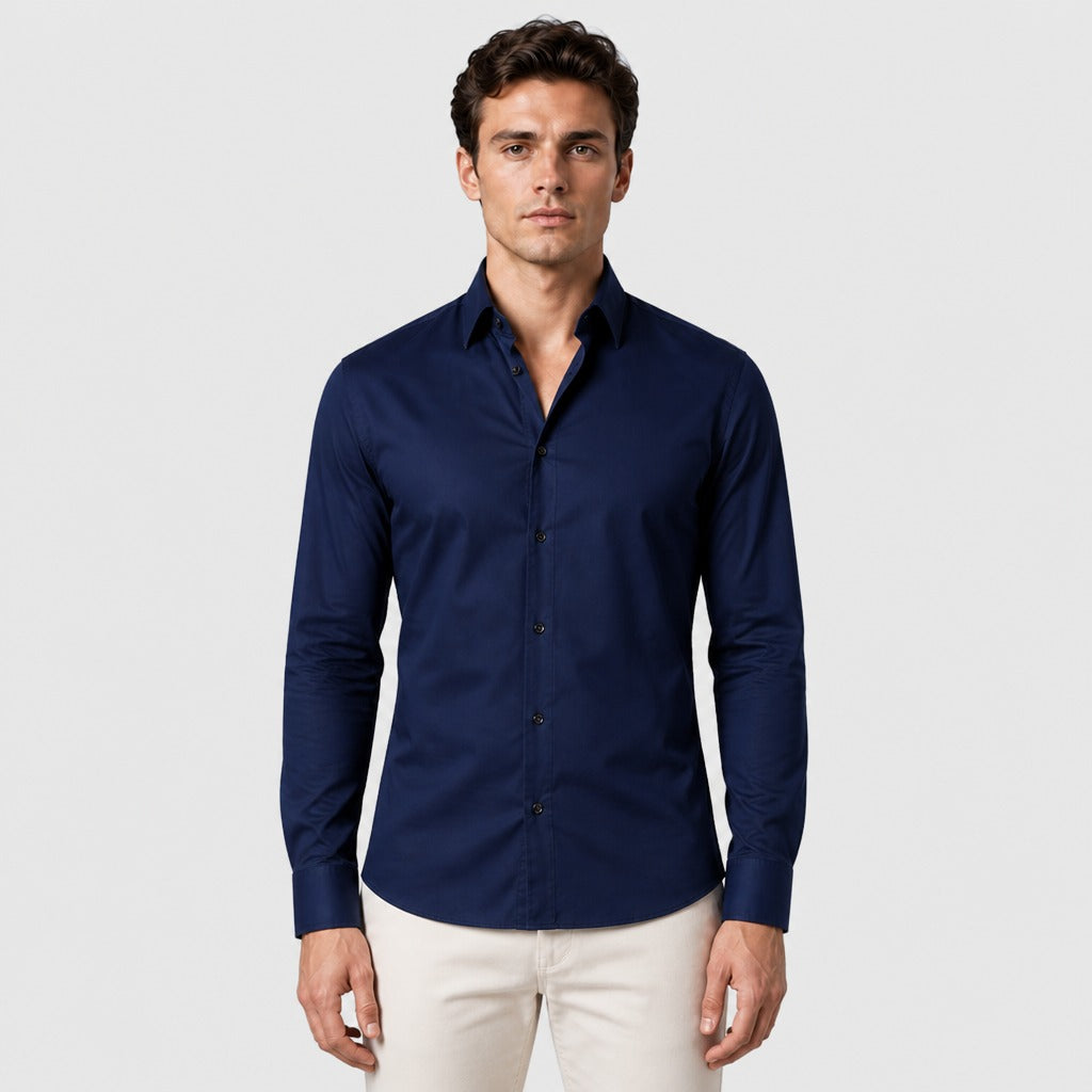 Men’s Regular Fit Business Shirt Navy Blue