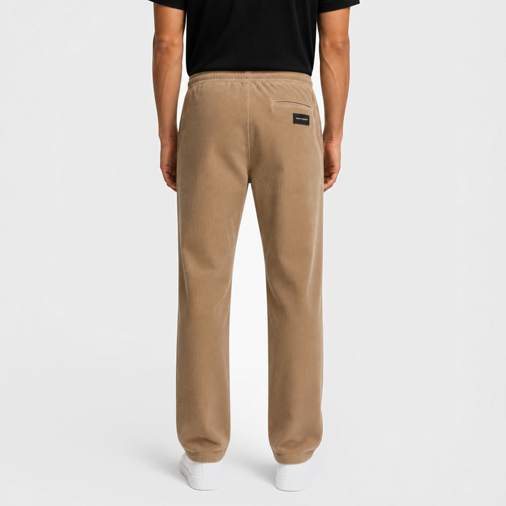 Men’s Regular Fit Corduroy Trousers Khaki back