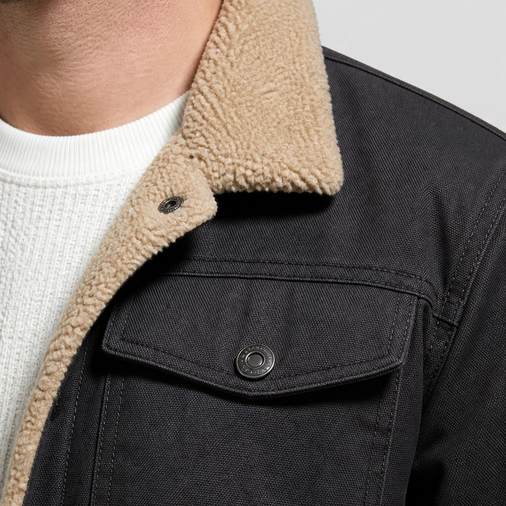 Men’s Regular Fit Cotton Blend Bomber Jacket detail
