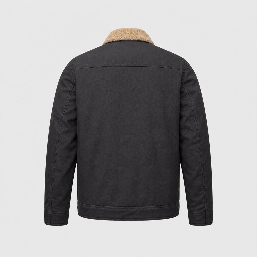 Men’s Regular Fit Cotton Blend Bomber Jacket Grey product back
