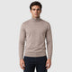 Men’s Regular Fit Knitted Roll Neck Jumper Beige front
