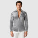Men’s Regular Fit Linen Button-Down Shirt Grey front