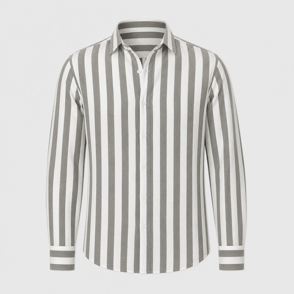 Men’s Regular Fit Linen Button-Down Shirt Grey product front