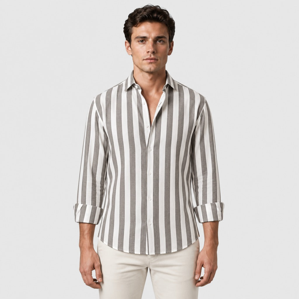 Men’s Regular Fit Linen Button-Down Shirt Persimmon