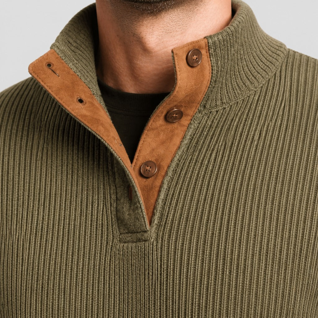 Men’s Regular Fit Polo Neck Jumper detail