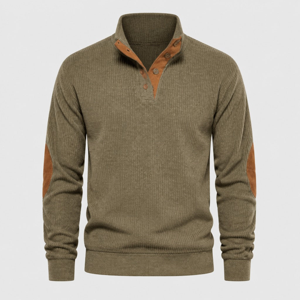 Men’s Regular Fit Polo Neck Jumper Green product front