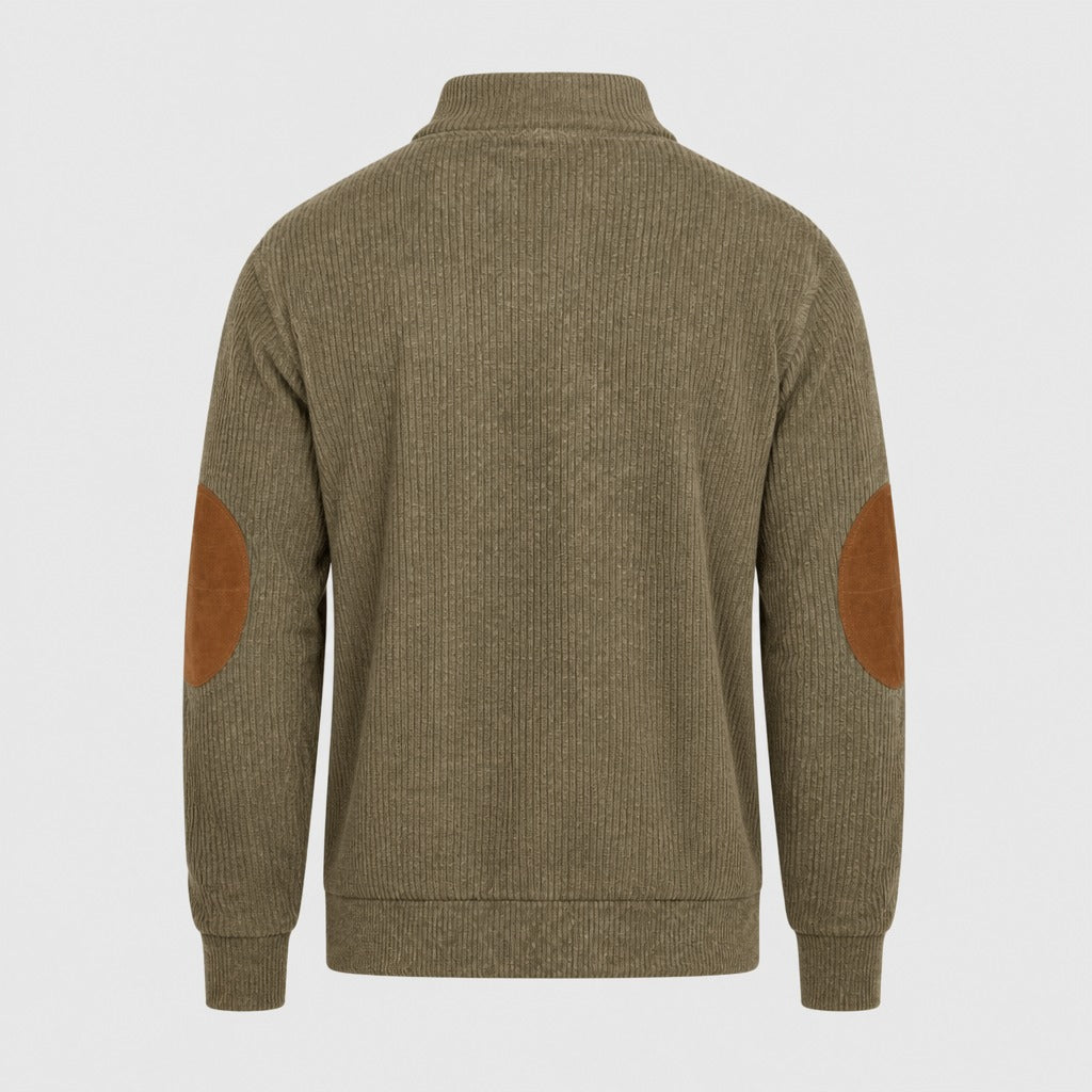 Men’s Regular Fit Polo Neck Jumper Green product back