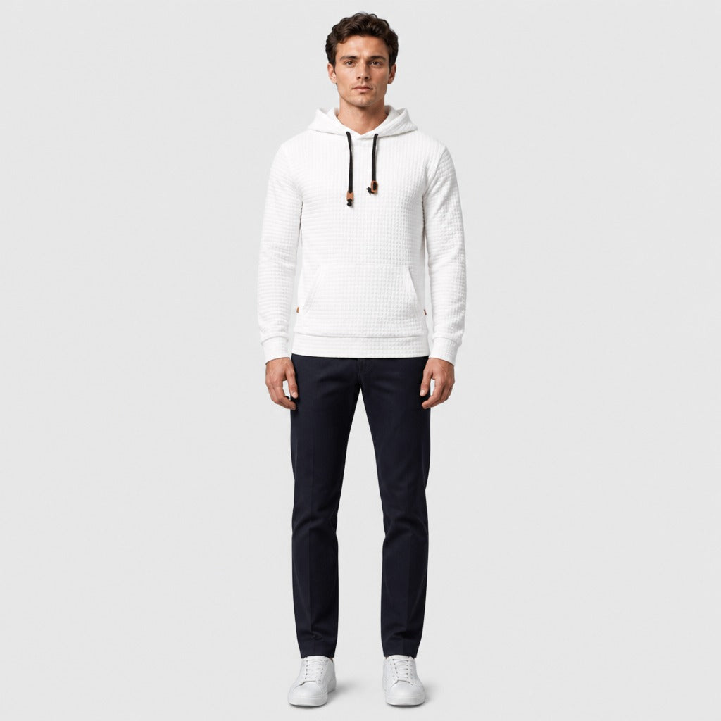 Men’s Regular Fit Pullover Hoodie White full length