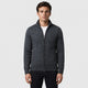 Men’s Regular Fit Roll Neck Zip Cardigan Grey front