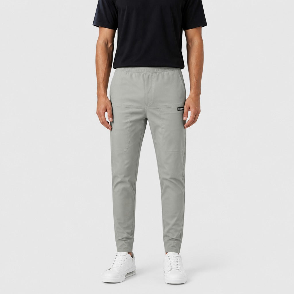 Men’s Regular Fit Soft Suit Trousers Light Grey front