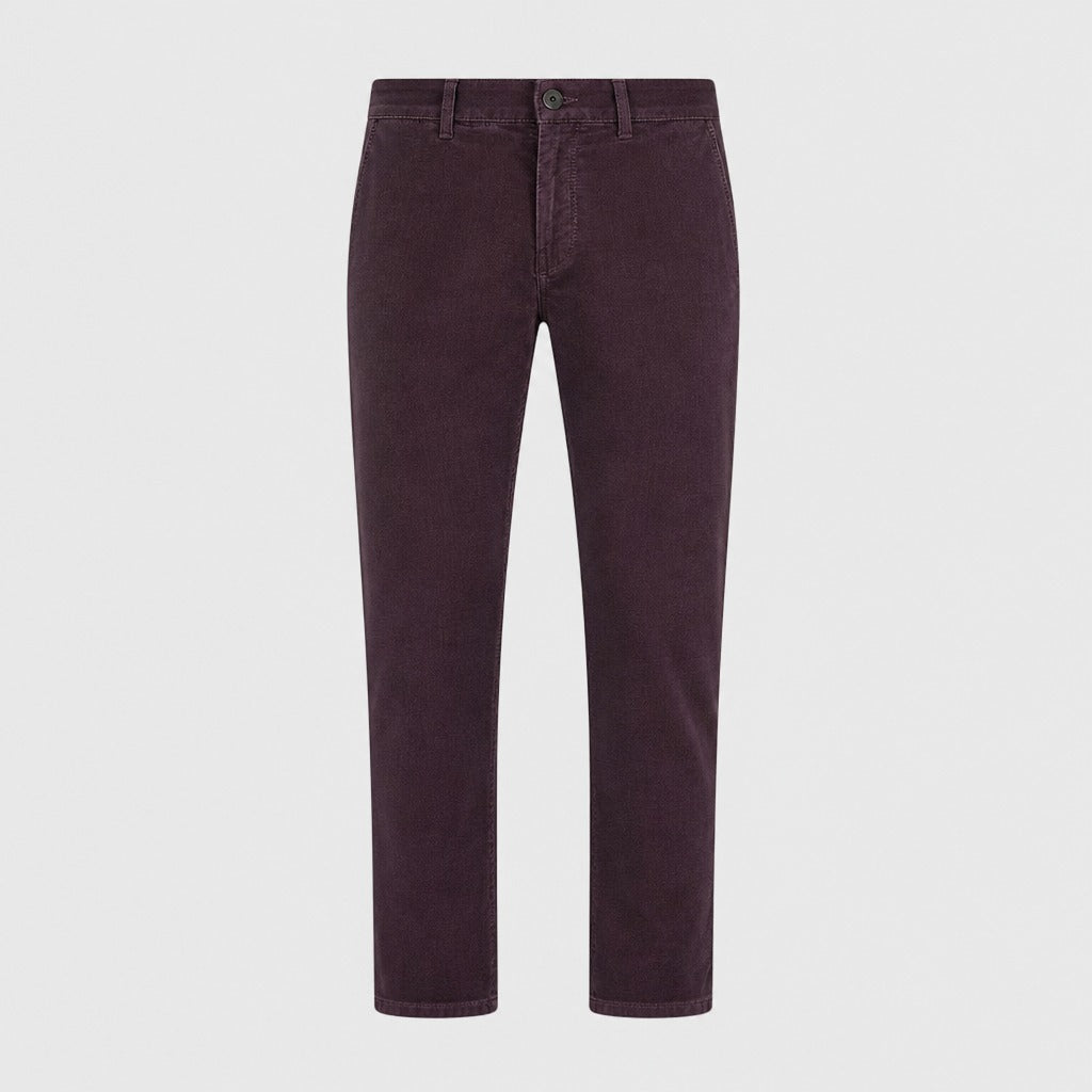 Men’s Regular Fit Straight Trousers with Zip Fly Burgundy product front
