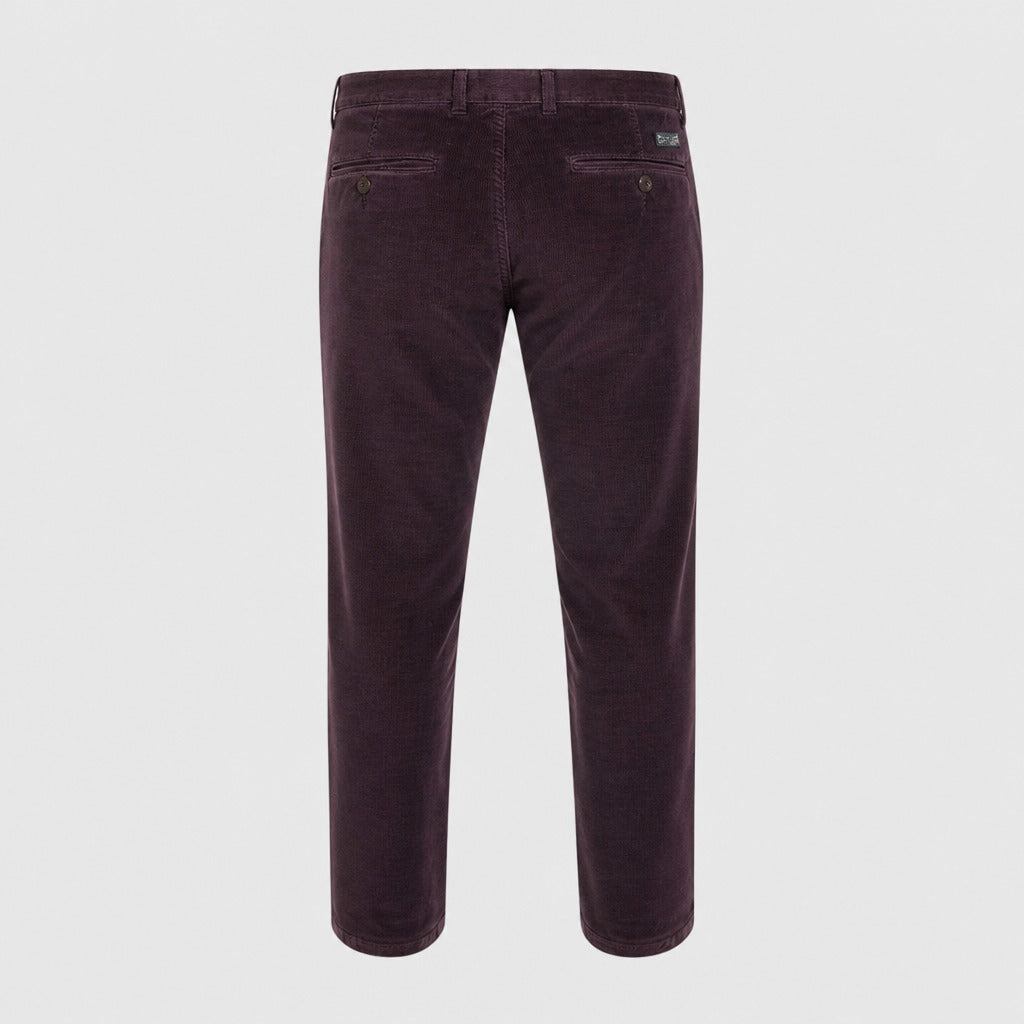 Men’s Regular Fit Straight Trousers with Zip Fly Burgundy product back