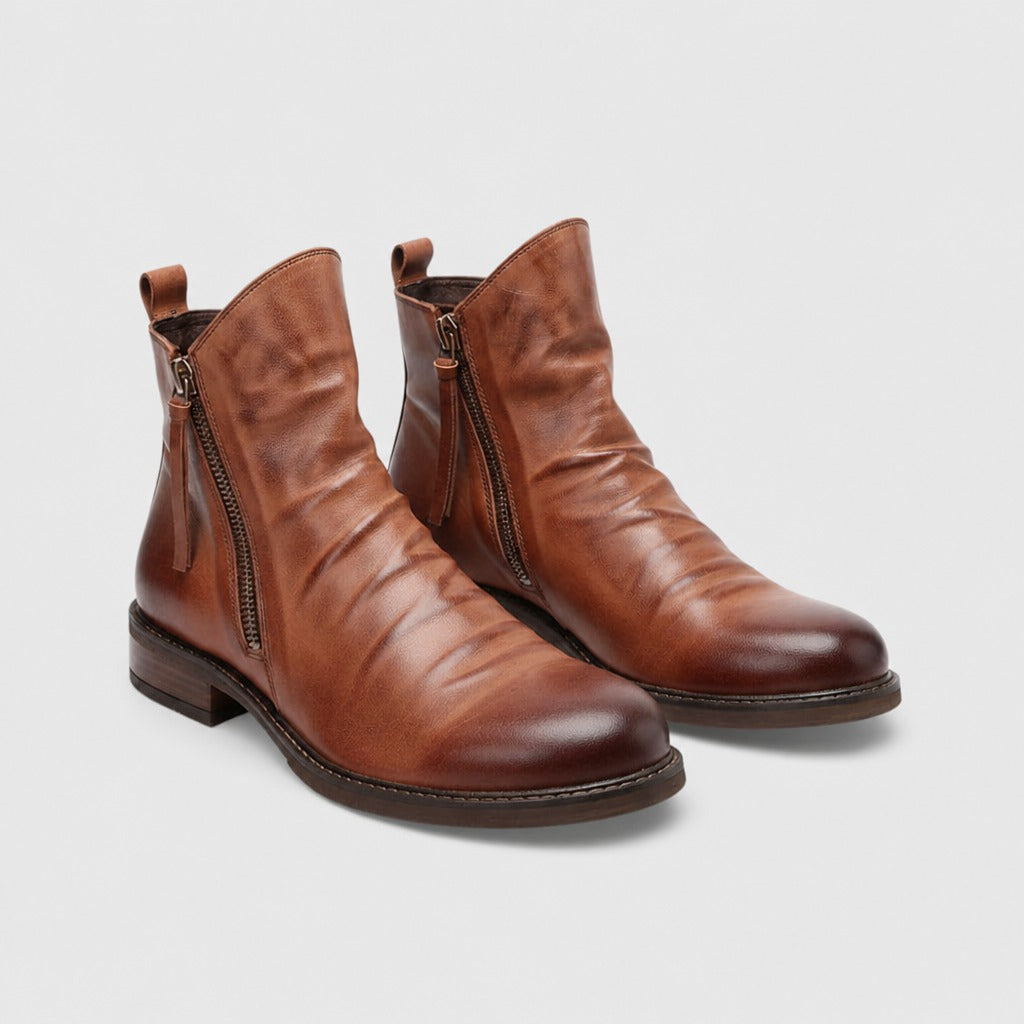 Men’s Retro Rubber Chelsea Boots Auburn pair