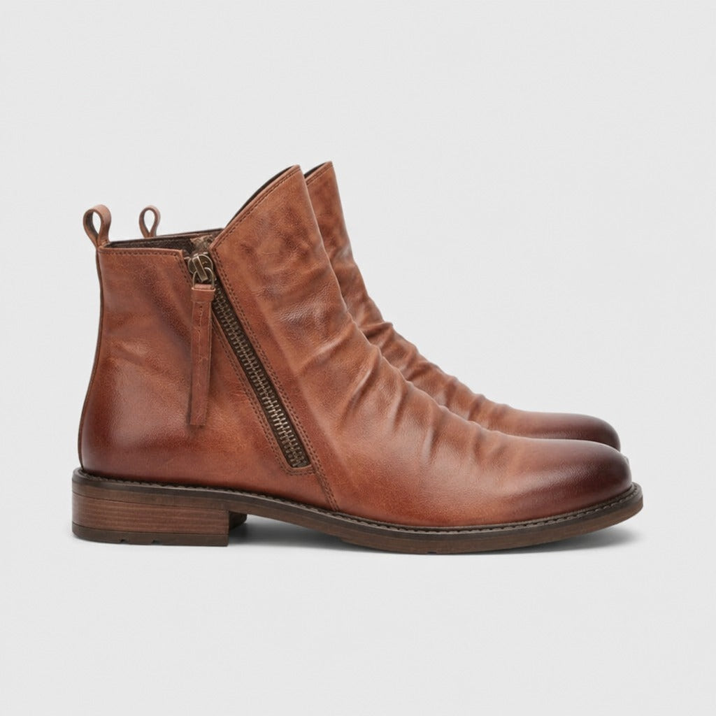 Men’s Retro Rubber Chelsea Boots Auburn side view