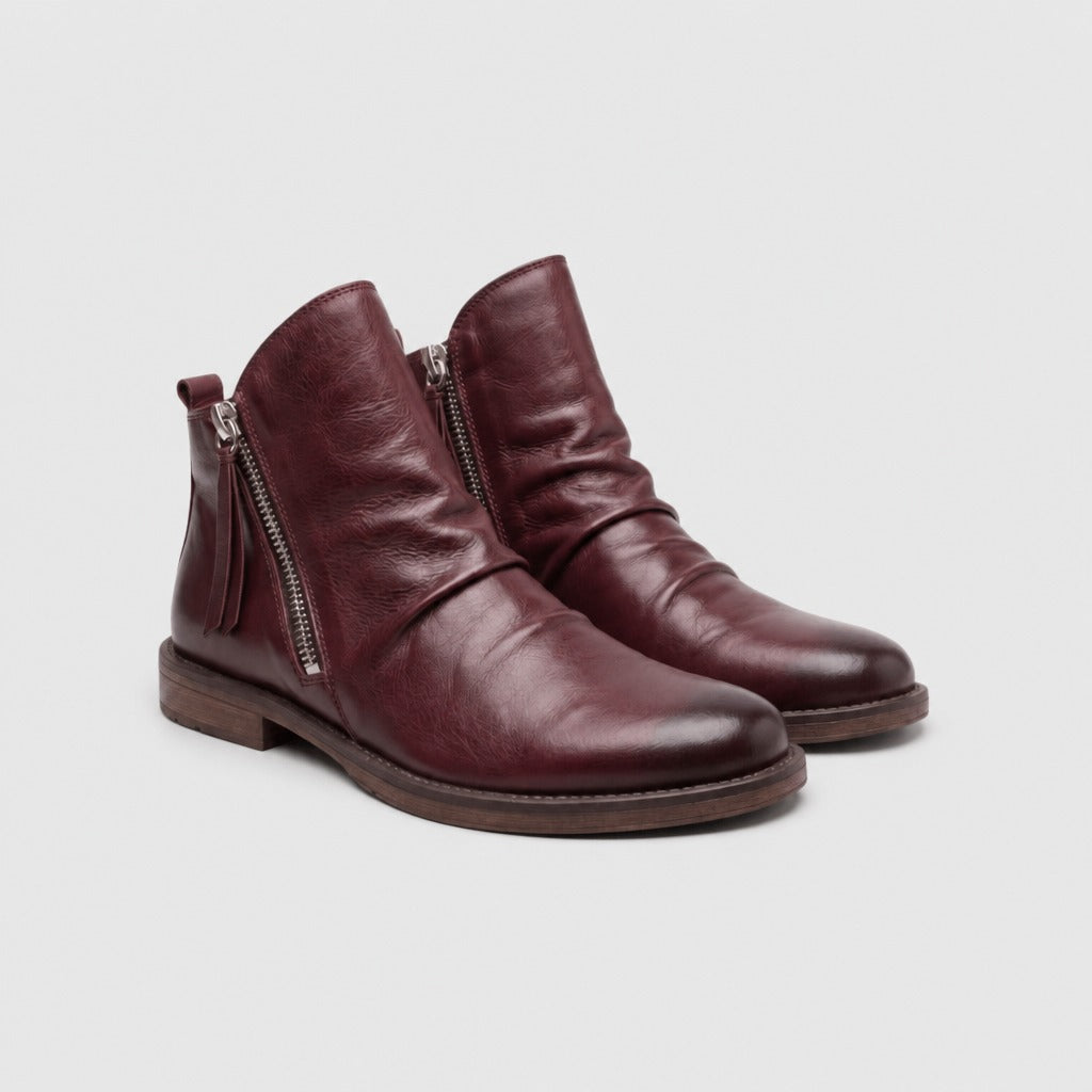 Men’s Retro Rubber Chelsea Boots Burgundy