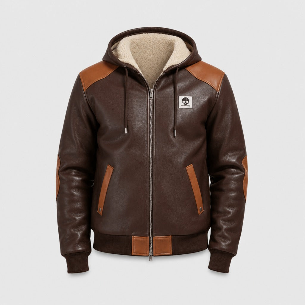 Men’s Robust Cotton Blend Winter Jacket Brown product front