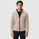 Men’s Roll Neck Zip-Up Cardigan Beige front