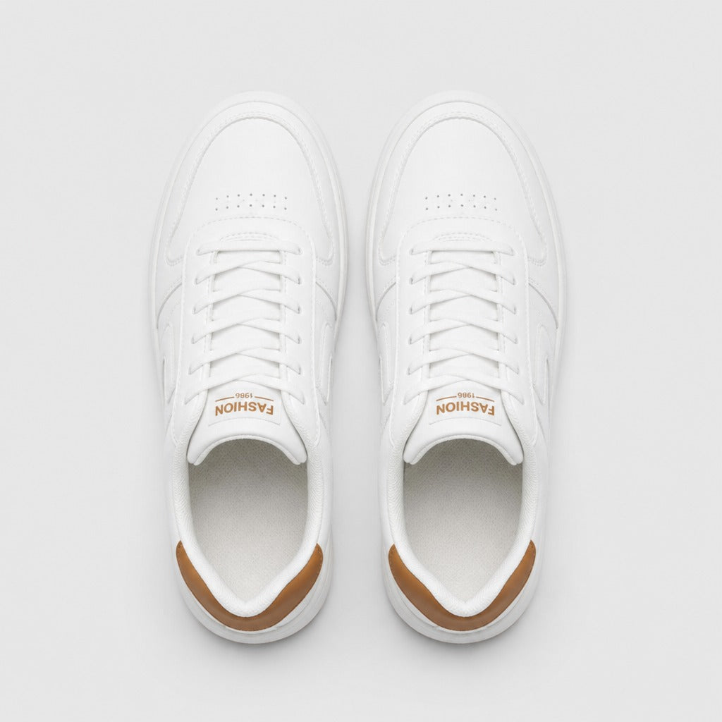 Men’s Round Toe Moulded Sole Shoes White top view