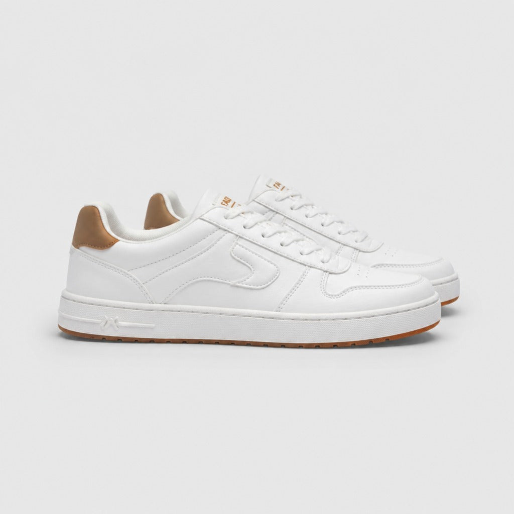 Men’s Round Toe Moulded Sole Shoes White side view