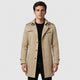 Men’s Single-Breasted Cotton Trench Coat Beige front