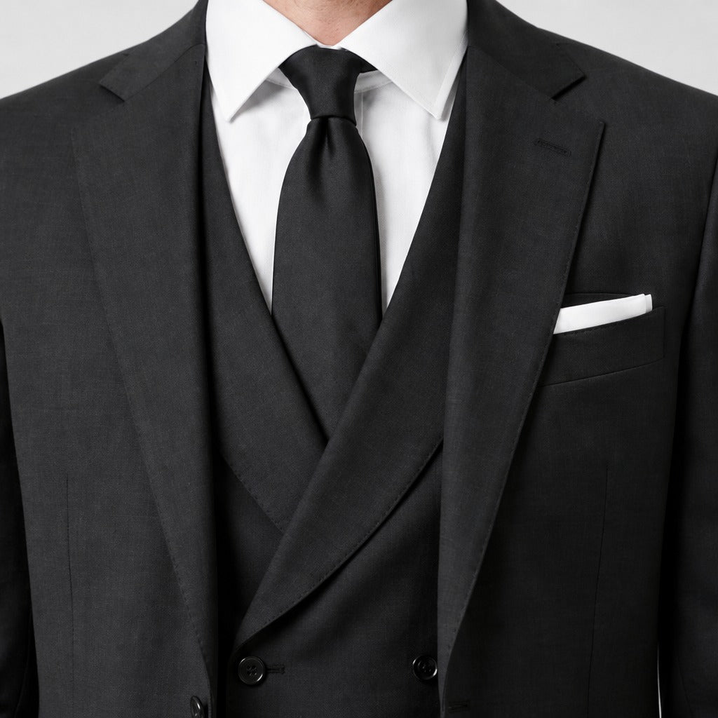Men’s Single-Breasted Polyester Viscose Suit detail