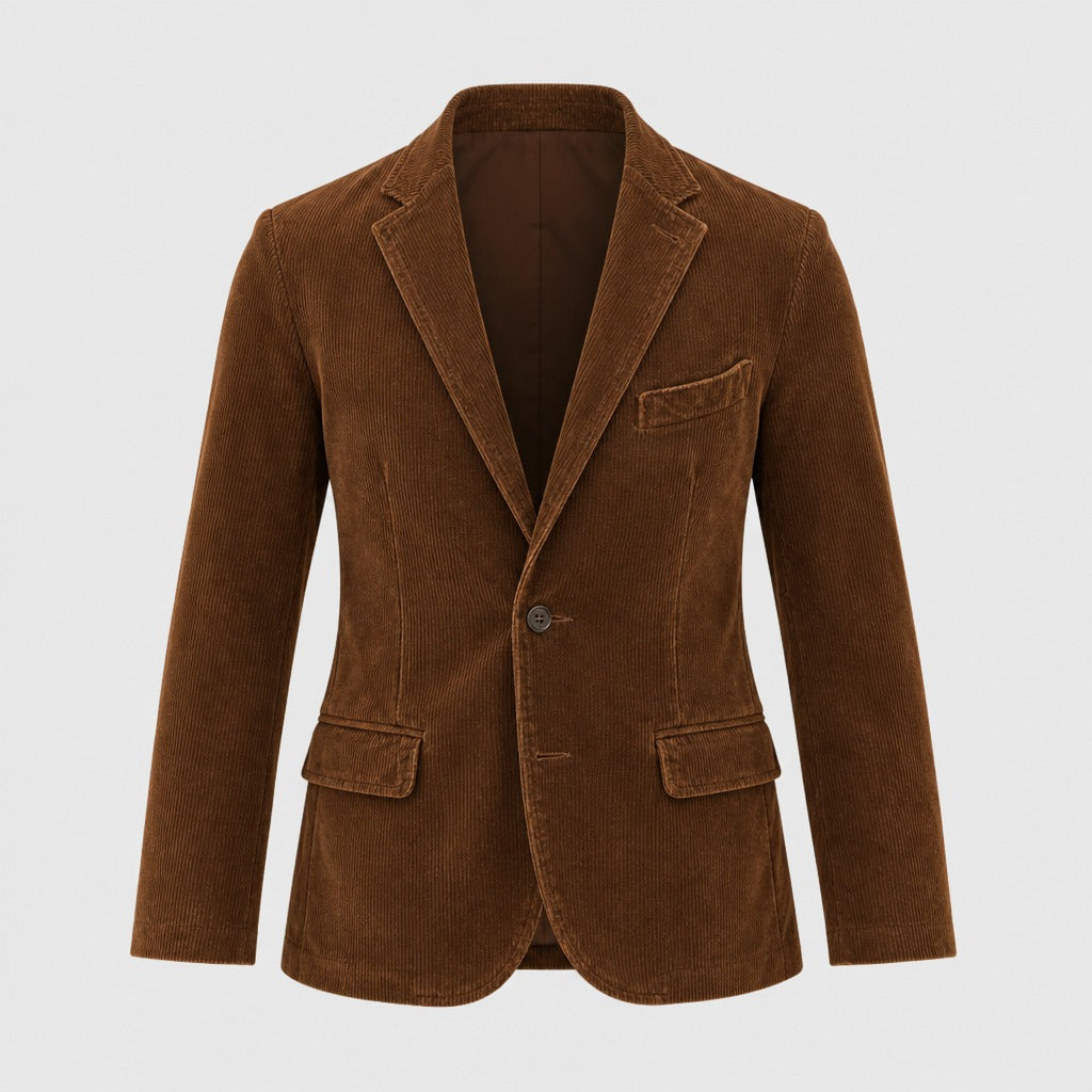 Men’s Single-Button Blazer Chestnut Brown product front