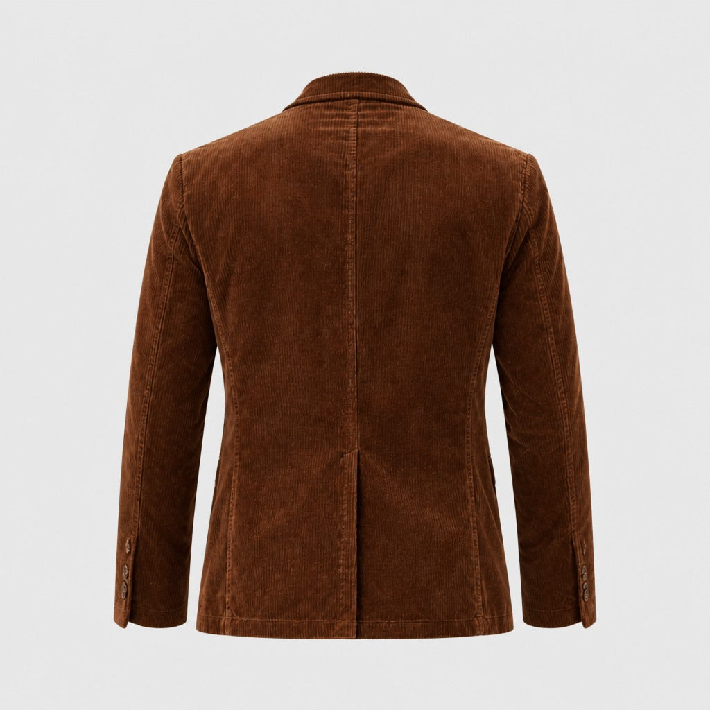 Men’s Single-Button Blazer Chestnut Brown product back