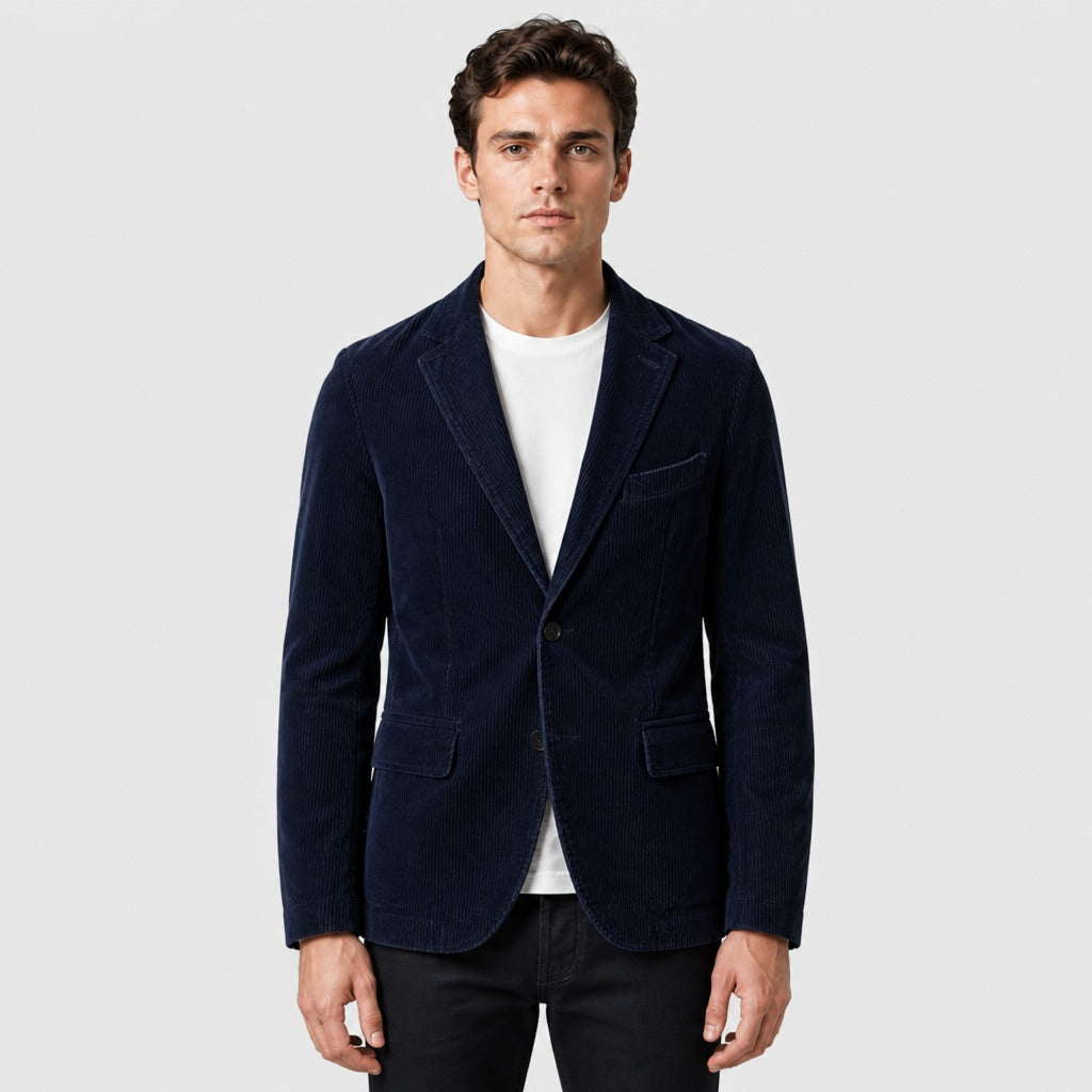 Men’s Single-Button Blazer Navy Blue