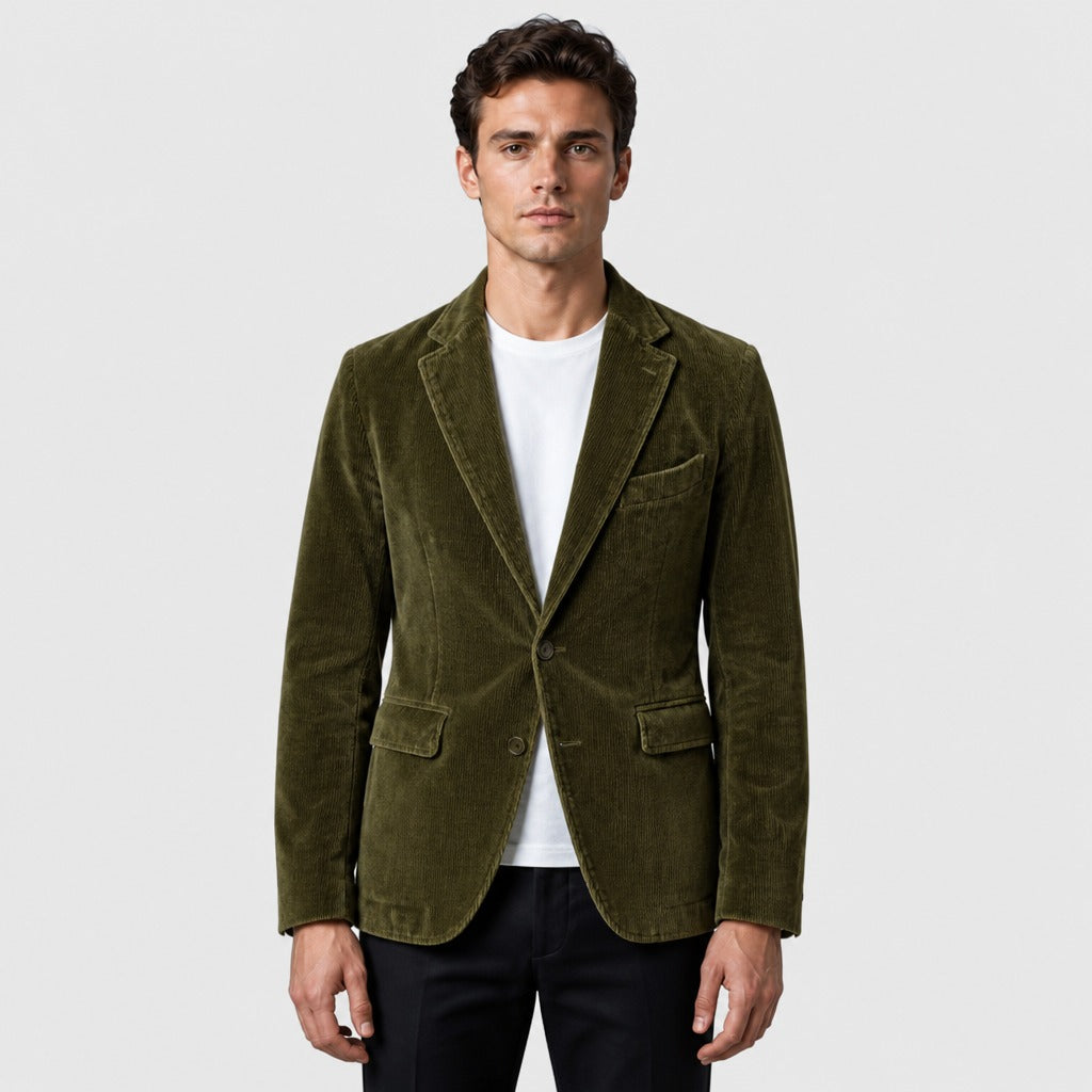 Men’s Single-Button Blazer Green