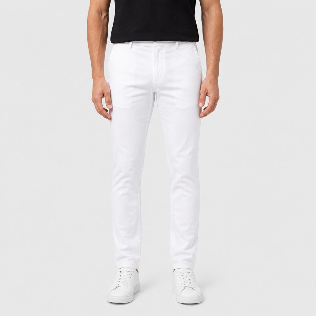 Men’s Slim Fit Button Fly Chinos White