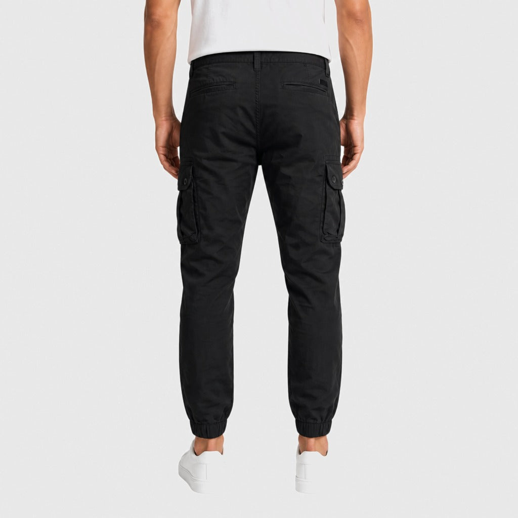Men’s Slim Fit Cargo Trousers Black back
