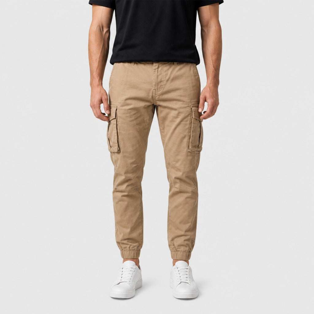 Men’s Slim Fit Cargo Trousers Beige