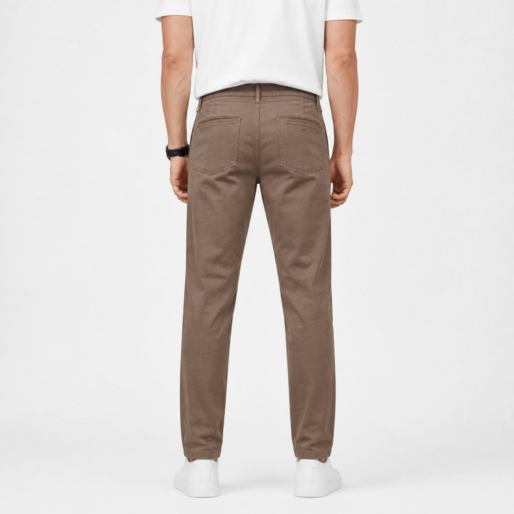 Men’s Slim Fit Chino Trousers Brown back