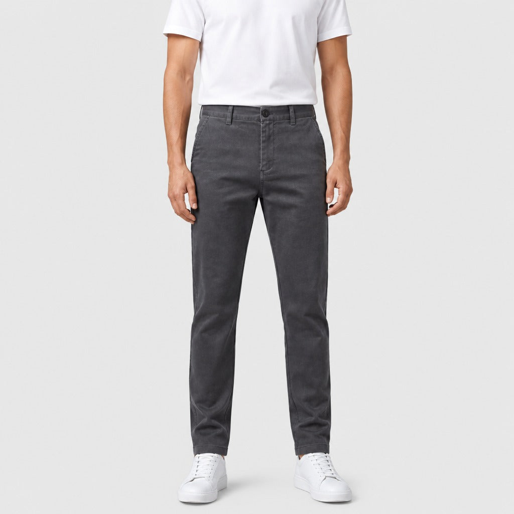 Men’s Slim Fit Chino Trousers Dark Grey