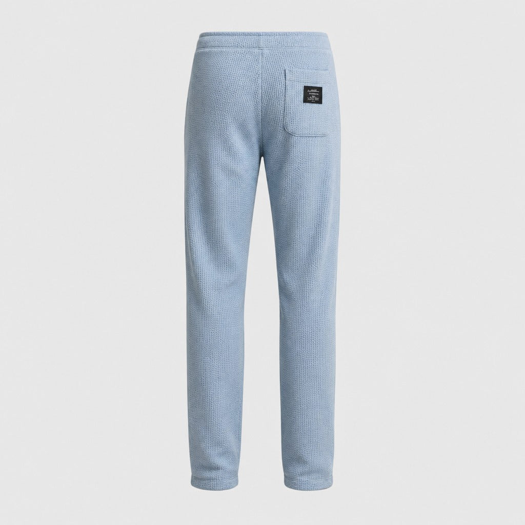 Men’s Slim Fit Drawstring Cross Trousers Sky Blue product back