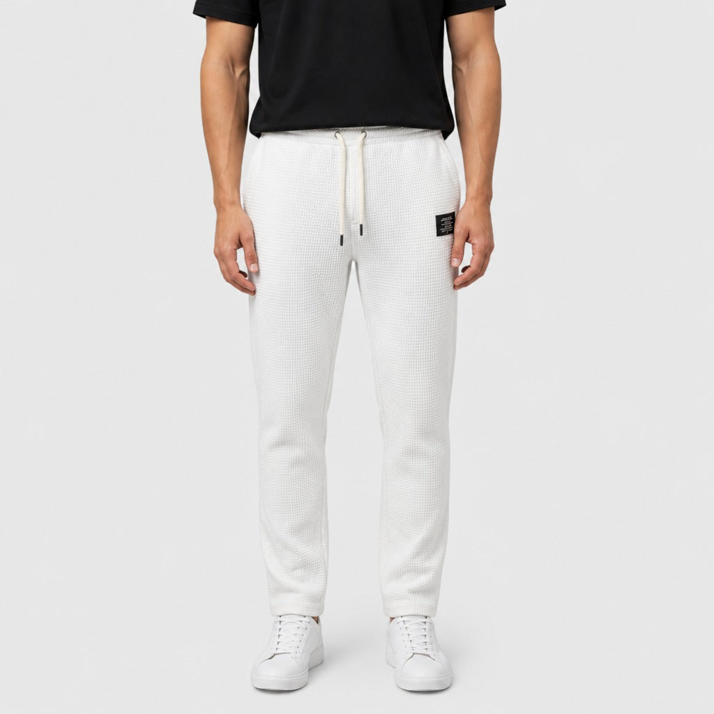Men’s Slim Fit Drawstring Cross Trousers White
