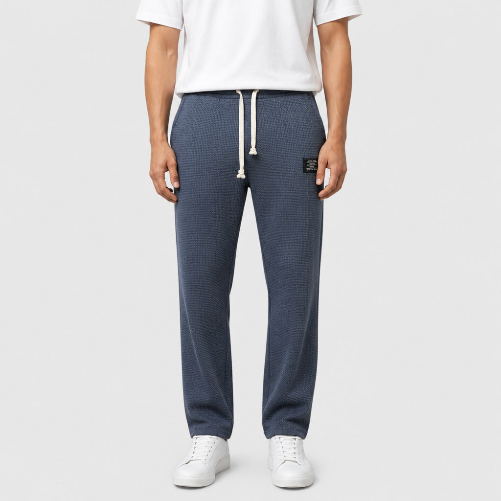 Men’s Slim Fit Drawstring Cross Trousers Blue