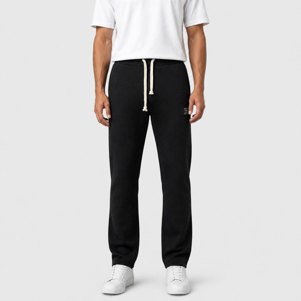 Men’s Slim Fit Drawstring Cross Trousers Black