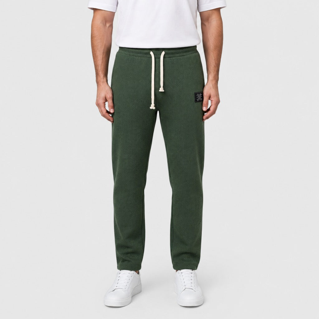 Men’s Slim Fit Drawstring Cross Trousers Dark Green