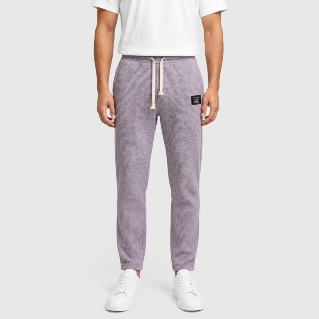Men’s Slim Fit Drawstring Cross Trousers Purple