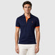 Men’s Slim Fit Embroidered Polo Shirt Orange/Navy Blue front