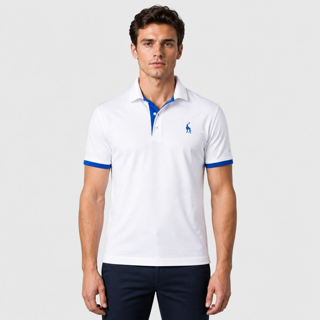Men’s Slim Fit Embroidered Polo Shirt White