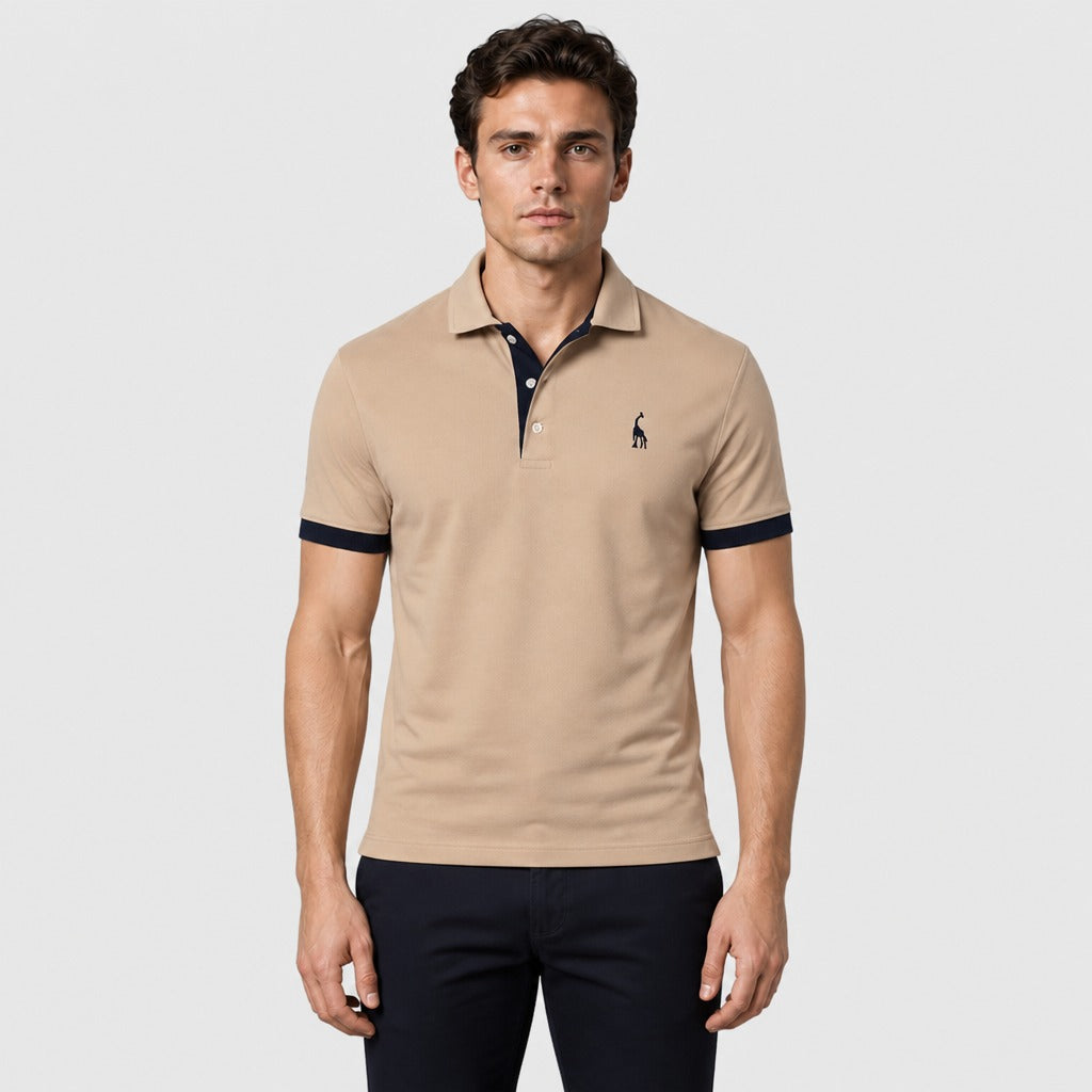 Men’s Slim Fit Embroidered Polo Shirt Khaki