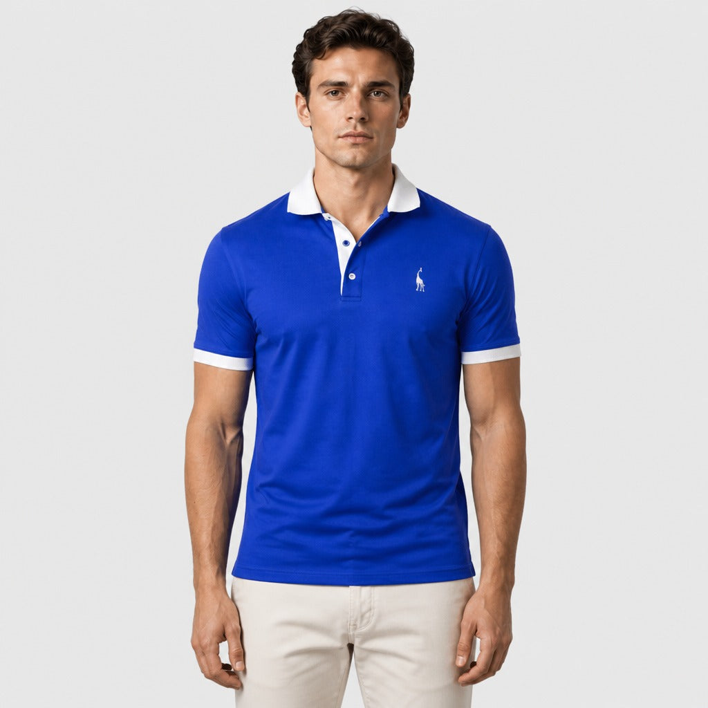 Men’s Slim Fit Embroidered Polo Shirt Blue
