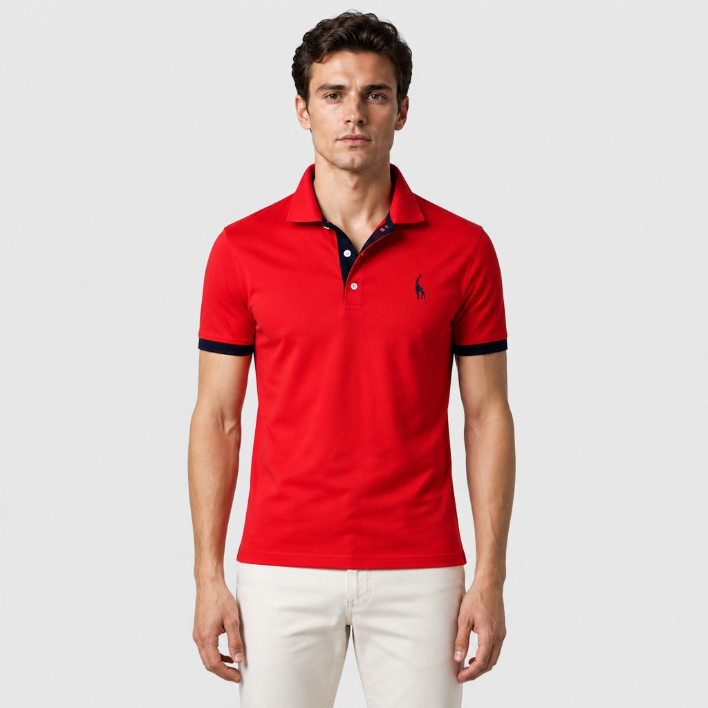 Men’s Slim Fit Embroidered Polo Shirt Red