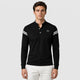 Men’s Slim Fit Long Sleeve Striped Polo Shirt Black front