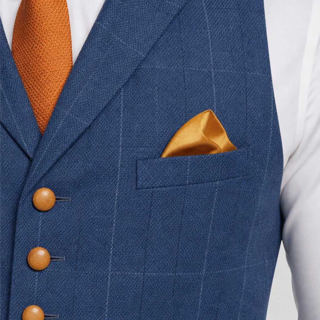 Men’s Slim Fit Plaid Waistcoat detail