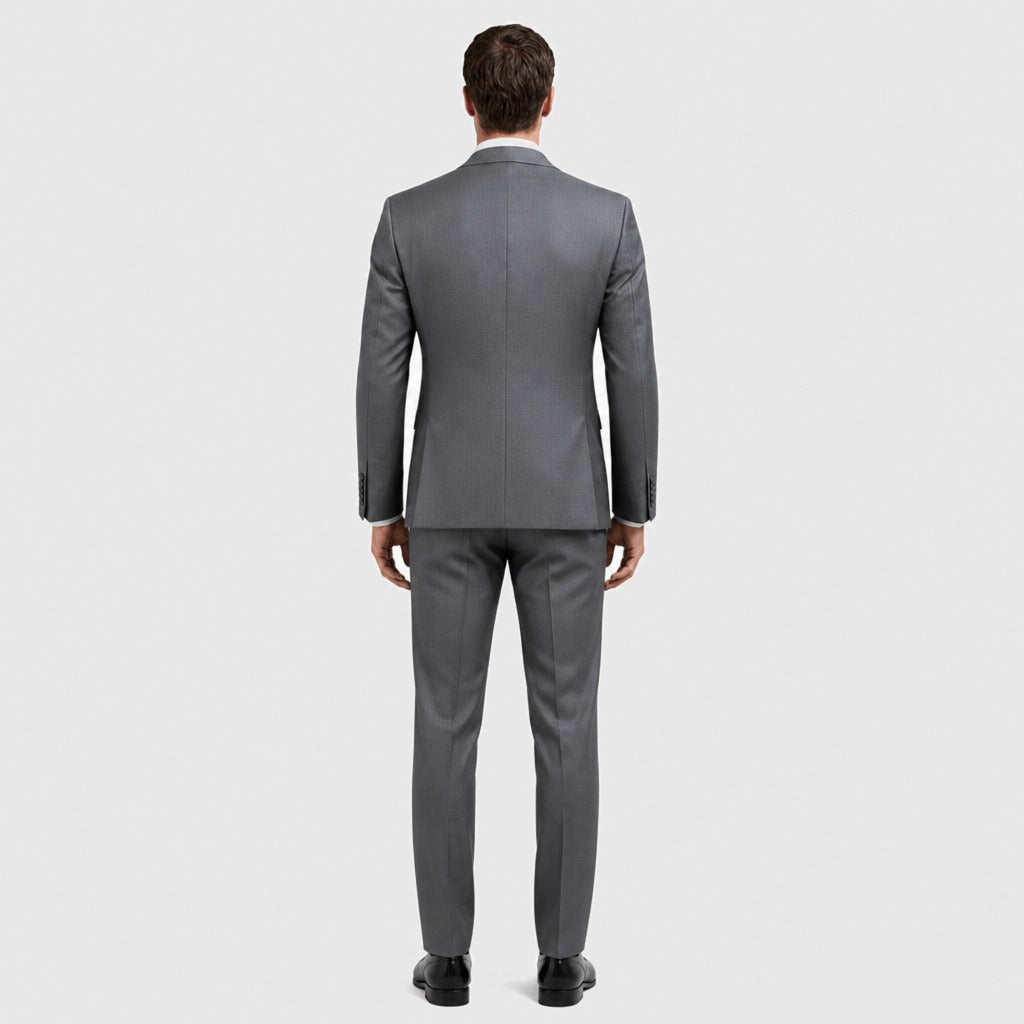 Men’s Slim Fit Polyester Viscose Suit Grey back